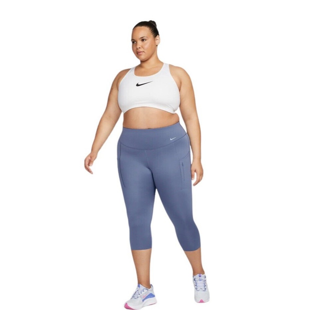 Nike Go Womens Firm Support High Waisted Crop Leggings Plus Size 4X Summer 2023